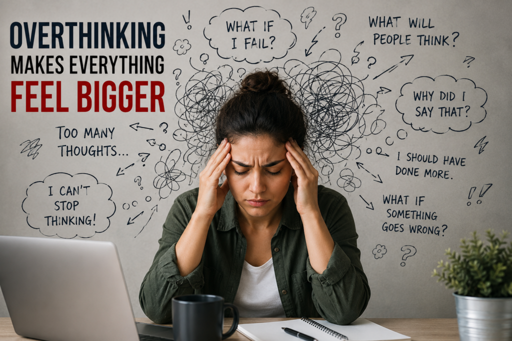 Person struggling with anxiety and overthinking