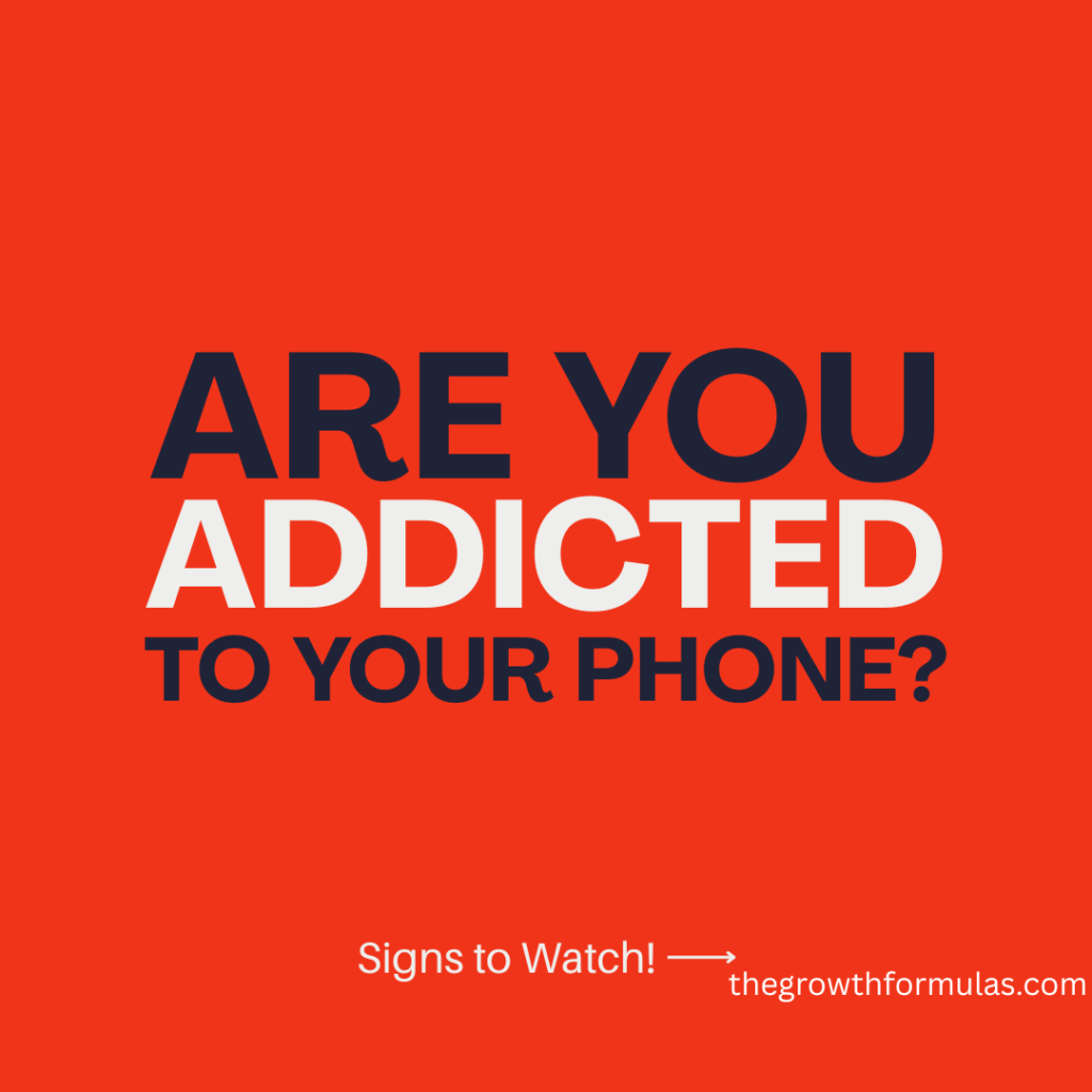 "Are You Addicted to Your Phone? Warning graphic about smartphone addiction and excessive screen time."
"Red awareness poster with the text 'Are You Addicted to Your Phone?' highlighting signs of phone addiction."
"Phone addiction awareness image encouraging users to recognize unhealthy smartphone habits."
"Minimalist graphic about smartphone addiction featuring the message 'Are You Addicted to Your Phone?'"
"Digital wellness illustration asking if you are addicted to your phone and encouraging mindful screen use."
