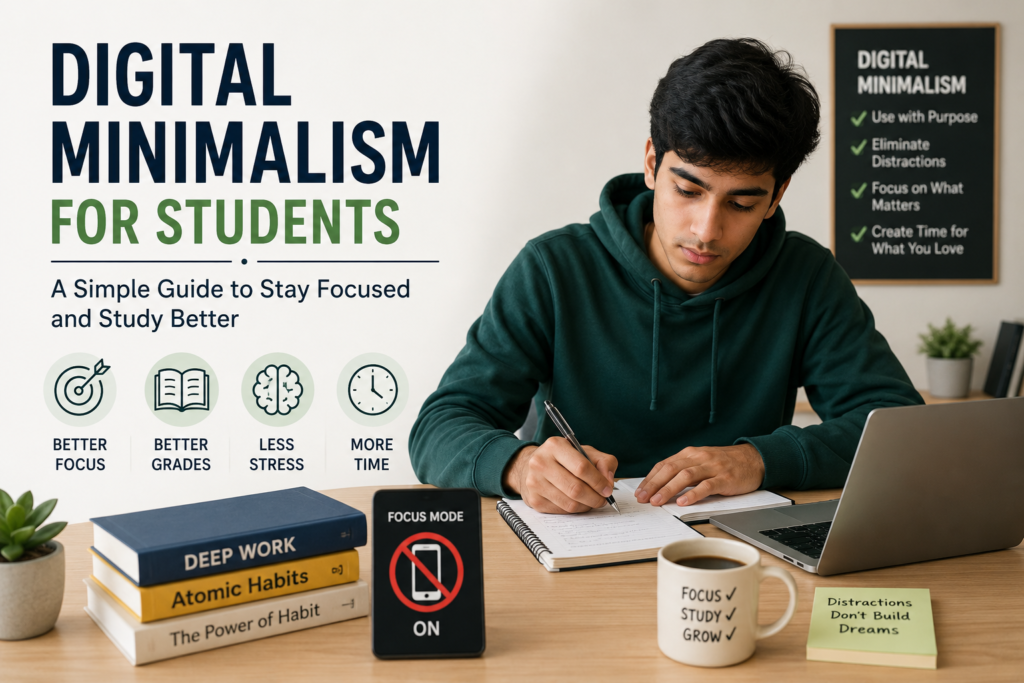 Digital Minimalism for Students: A Simple Guide to Stay Focused and Study Better